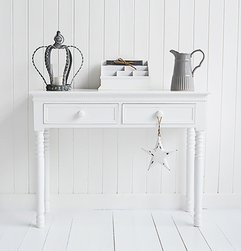 New England white hall table