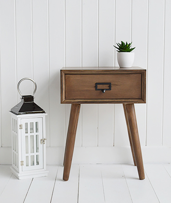 Henley scandi lamp table with a drawer for living room furniture