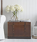 Faux leather storage chest