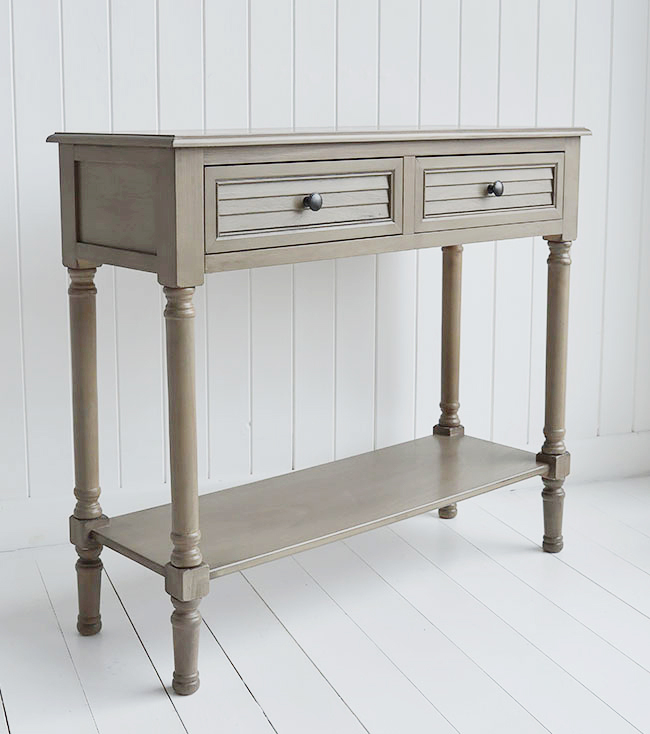 Newport cottage french grey console table for country cottage interior designed homes
