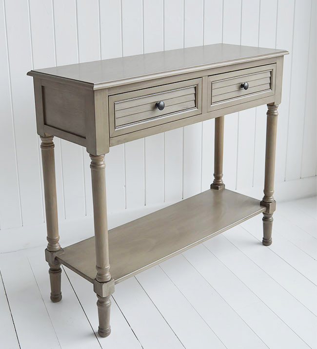 Newport cottage french grey console table for country cottage interior design