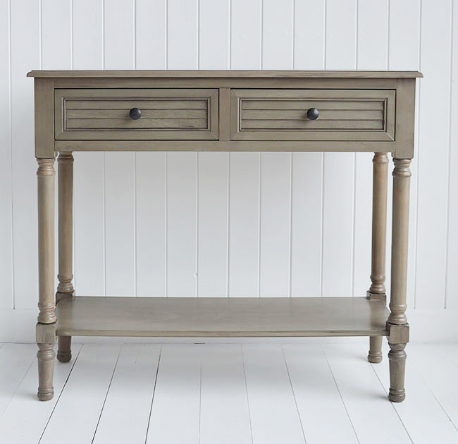 Newport cottage french grey console table for country hallway interiors
