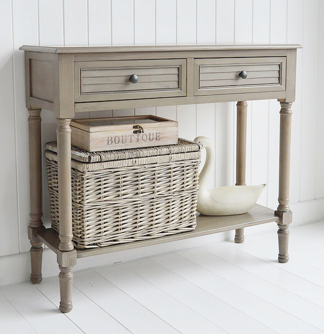 Newport cottage french grey console table for country cottage hallway furniture