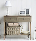 Newport french grey console table for living room and hall furniture in country cottage home interiors