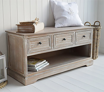 Richmond storage bench for hall furniture and drawers