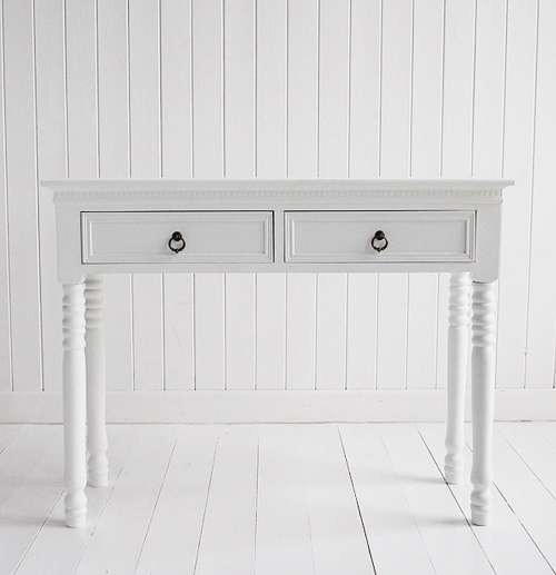 New England white console table