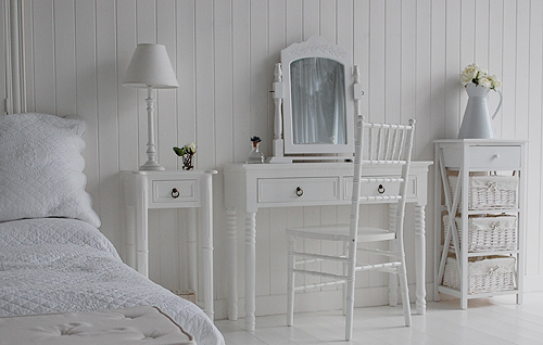 The dressing table with white bedroom furniture