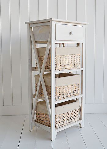 Ca Cod storage furniture wiith 4 drawers, baskets