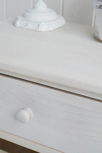 Large Cap Cod bedside table in white wash bathroom