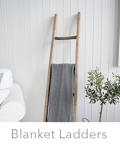 Blanket ladders, a ladder to decorate or store throws and rugs as a gorgeous piece of living room furniture