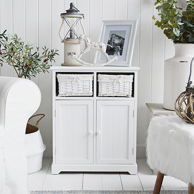 Maine white sideboard cupboard for pure white living room furniture