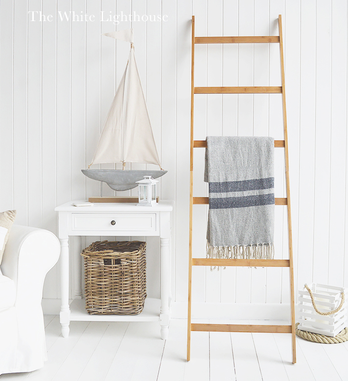 Bamboo Decorative ladder from the White Lighthouse Furniture - Ideal for living room, bathroom and bedroom decor and storage