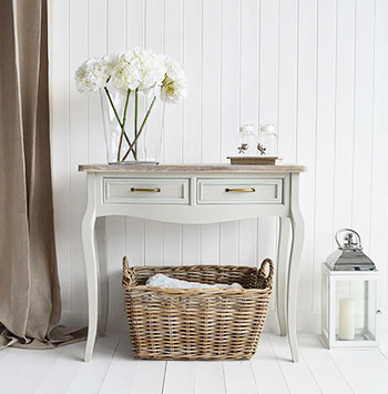 Grey Basket for under grey console table