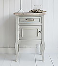 Bridgeport small grey lamp table with cupboard