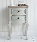 Bridgeport grey lamp table with drawers