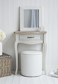 Bridgeport small grey dressing table with large drawer for bedroom storage