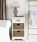 Cambridge Cream lmap table with baskets and drawer for living room furniture