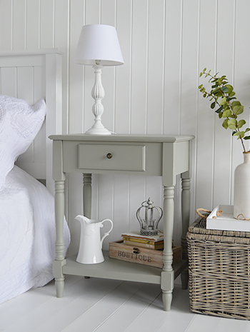 Charleston grey bedside table for bedroom furniture