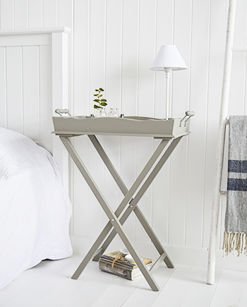 Charleston Grey Bedside  Table - Grey bedroom room furniture from The White Lighthouse