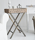 Cornwall Grey willow folding table. A budget option for a lamp or daily life essentials