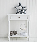 Cove Bay small white console hall or lamp table