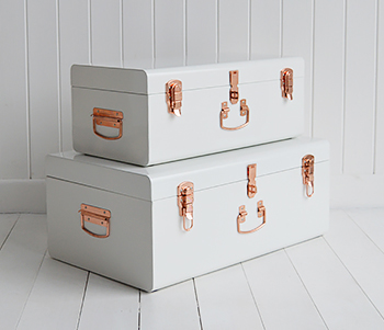 Nantucket white and copper furniture for the home