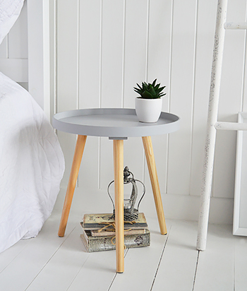 Portland grey bedside table