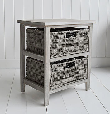 St Ives grey storage furniture for New England, Coasta, Beach and Cottage homes