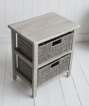 St Ives grey storage small 2 baskets for living room furniture