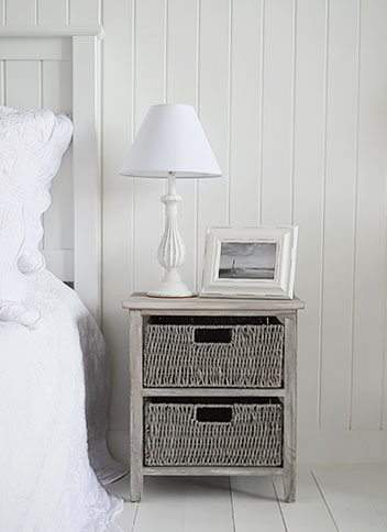 St Ives grey bedside table