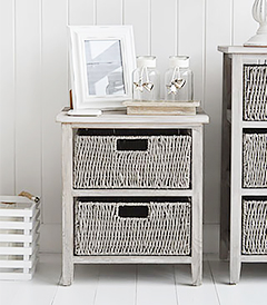 St Ives Grey storage furniture for the hallway, living room and bedroom in New Engladn country coastal home interiors