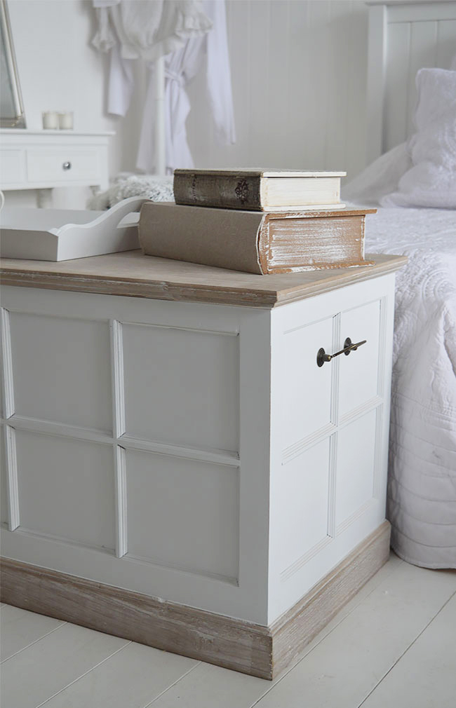 Vermont white blanket box for white bedroom furniture