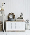 Vermont small white trunk for bags, boots and shoe storage. You can never have enought hall storage