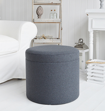 Westhampton grey footstool with storage