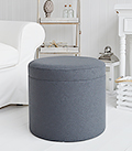 Westhampton grey foot stool or coffee table with storage