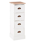 Connecticut white furniture.  30 cm Narrow Chest of drawers for living room, hallway and bedroom furniture