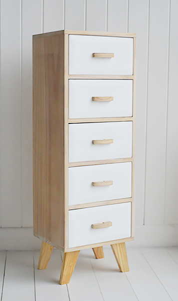 Hamptons tallboy chest of drawers