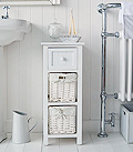 Bar Harbor white narrow bathroom storage cabinet furniture 25cm