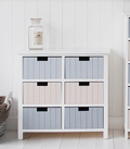 Beach Bathroom cabinet with 6 drawers for coastal New England furniture
