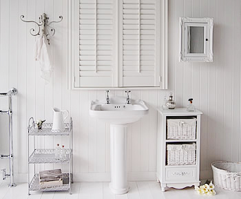 French Coastal white bathroom furniture