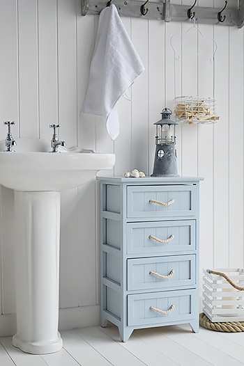 Huntington nautical blue and white bathroom interior