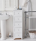 Maine  New England interior style white bathroom 5 drawer storage