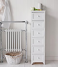 Maine 6 drawer tall bathroom cabinet freestanding with drawer storage