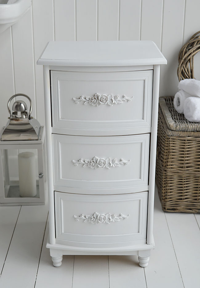Back to Rose whit bathroom drawers for cottage decor in bathroom