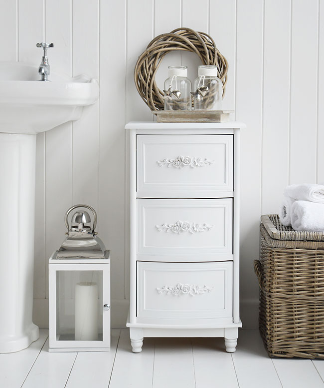 Back to  Whote Rose bathroom cabinet for a cottage style bathroom