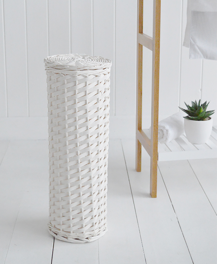 White Basket toilet roll holder