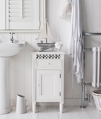 Wesport white bathroom cabinet with cupboard and  drawer