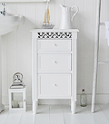 White bathroom cabinet with drawers