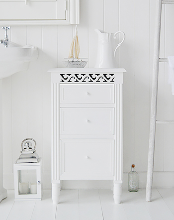 White Bathroom free standing cabinets