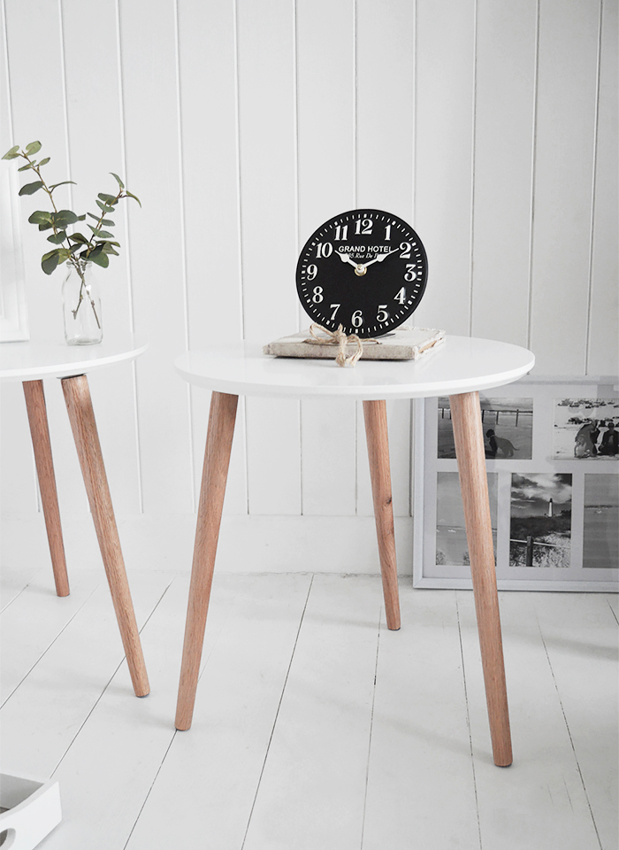Bethel Cove simple whiteside table for coastal, country and scandi style living room  interiors